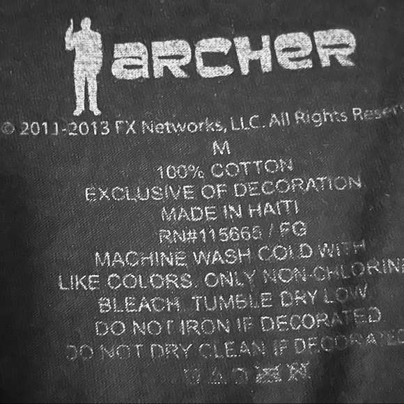 Archer - Danger Zone - FX Sarcastic Animated Spy Series Tee Perfect Condition - Picture 11 of 12